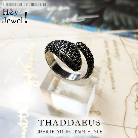 Bague serpent noir à extrémité ouverte, Style européen Glam Fashion bon bijoux pour femmes, 2017 cadeau en argent Sterling 925, Super offres ► Photo 1/6