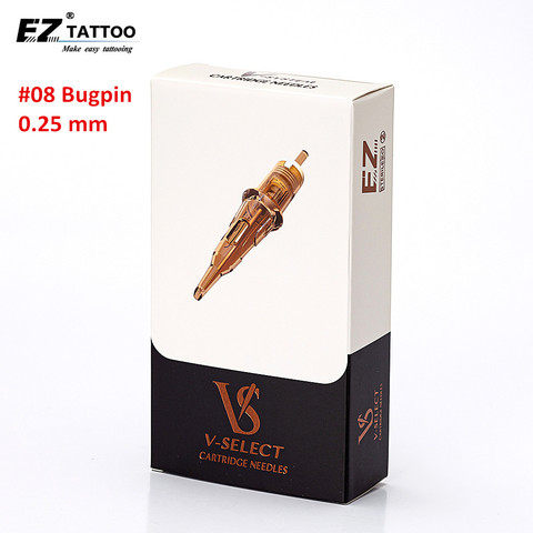 EZ v-select cartouche de tatouage aiguilles de tatouage #08 0.25mm #06 0.18mm revêtement rond Micro Permanent maquillage tatouage accessories20 pcs/boîte ► Photo 1/6