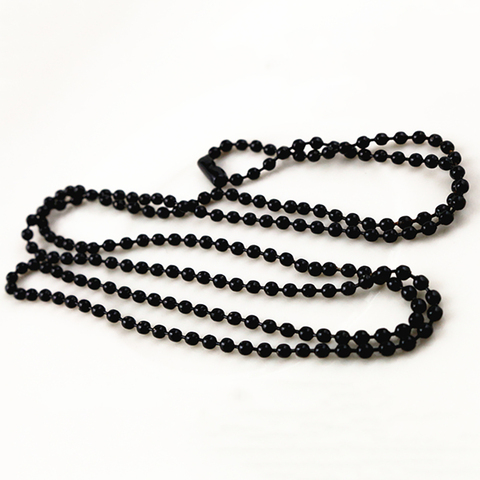 Perles noires plaquées 2.4mm, 5 pièces, connecteur de chaîne de collier de perles 65cm(25.5 pouces) (Z1-03) ► Photo 1/1