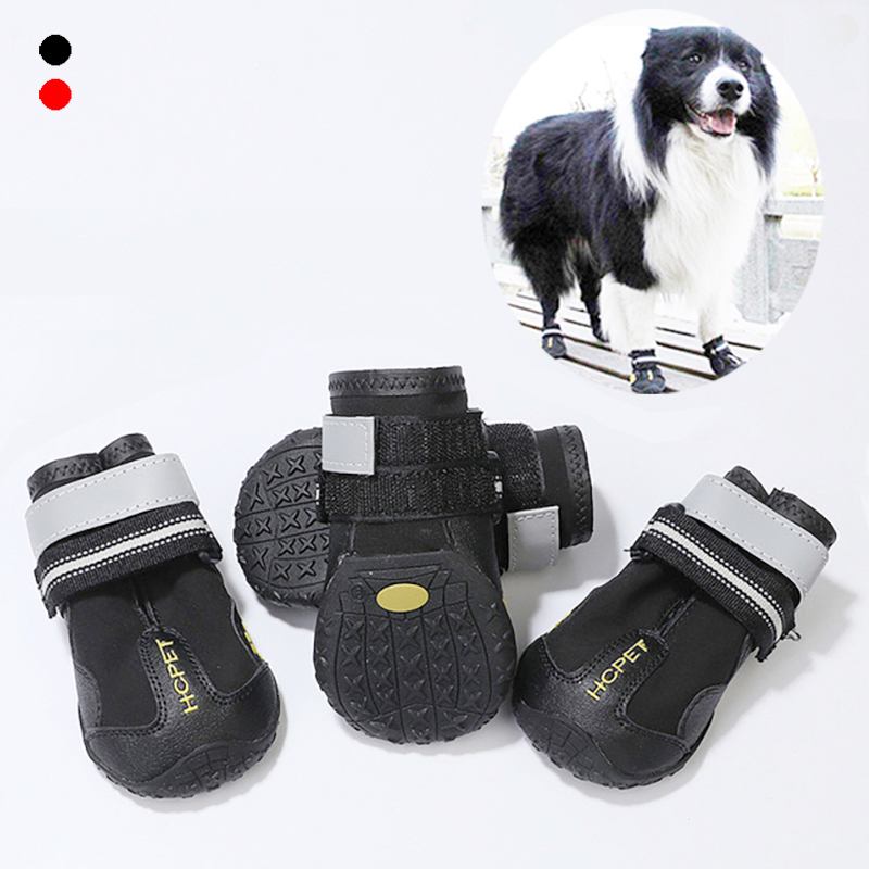 Chaussures de chien réfléchissantes Sneaker imperméable anti-dérapant hiver chien bottes chaussures chaussettes chaussures pour animaux de compagnie pour Husky moyen grands chiens ► Photo 1/6