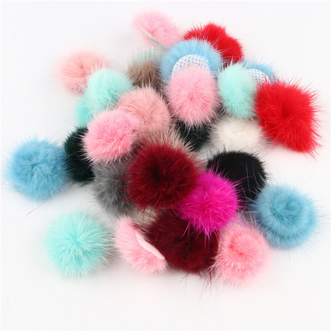 Pompon en fourrure véritable de vison, 30mm, confortable, décoration pour femmes, sac écharpe, jupe, vêtements, 10 pièces ► Photo 1/6