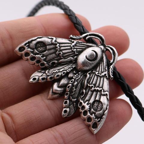 Wiccan fournit croissant de lune sur la mort mites bijoux papillon insecte pendentif Wicca hommes bijoux Punk collier livraison directe fournisseurs ► Photo 1/6