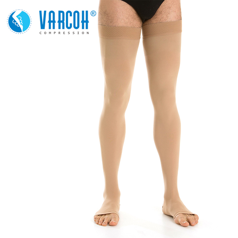 Bas de Compression à bout ouvert, chaussettes de soutien graduées, de 20 à 30 mmHg, DVT, pour maternité, grossesse, veines variqueuses, attelles du tibia ► Photo 1/6