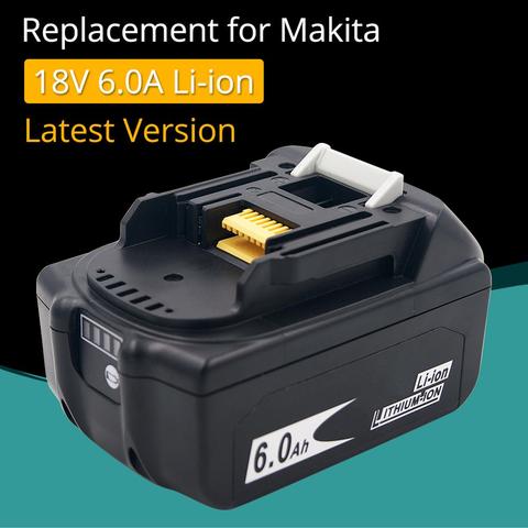 Batterie Rechargeable de remplacement 18V 6000mAh Lithium pour batterie Makita 18v BL1840 BL1850 BL1830 BL1860 avec détection équilibrée ► Photo 1/6