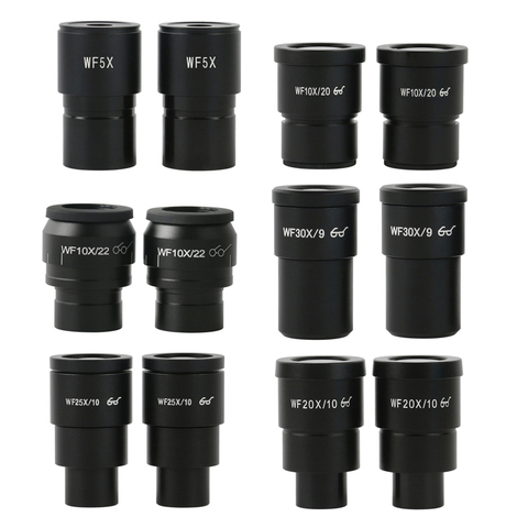 Oculaire pour Microscope stéréo WF10X WF15X WF20X WF25X WF30X, grand champ 20mm 15mm 10mm 9mm WF10X/20 haute vue 2 pièces ► Photo 1/6