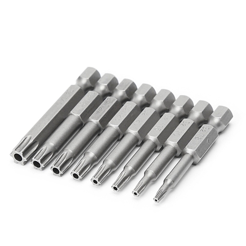 8 pièces 1/4 pouce magnétique Pentacle étoile tête tournevis Bits électrique tournevis peu outils à main 50mm longueur ► Photo 1/6