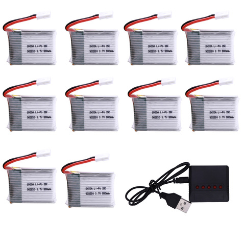 LiPo-batterie avec chargeur pour Wltoys, pour WLtoys V931, F949, XK, K123, 6Ch RC, hélicoptère, 3.7V, 500mAh, 25C, pour Wltoys RC toys V931, F949 ► Photo 1/6