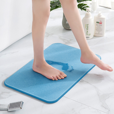 Diatomite terre tapis de bain 30*40cm antidérapant séchage rapide salle de bain tapis tapis facile à nettoyer dur tapis de douche sol pied tapis pour toilette ► Photo 1/6