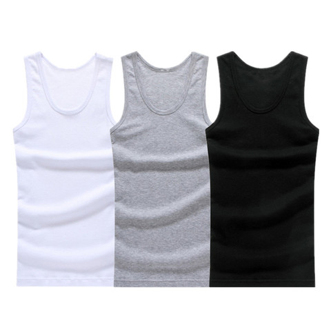 Sous-vêtements sans manches en coton pour homme, lot de 3 pièces, couleur unie, sans couture, vêtements de marque, débardeur, sous-vêtements confortables ► Photo 1/6