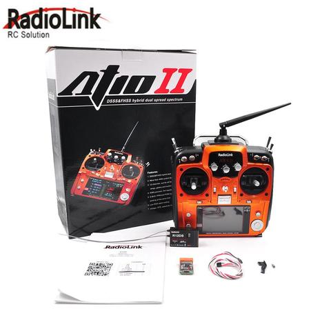 Émetteur de RadioLink AT10 II 2.4Ghz 12CH avec le récepteur R12DS PRM-01 batterie de Module de retour de tension pour l'aile fixe de quadrirotor de RC ► Photo 1/6