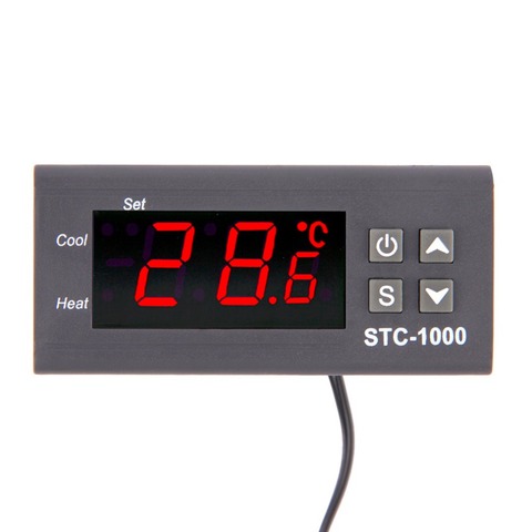 Deux relais sortie LED régulateur de température numérique Thermostat incubateur 110-220V 10A NTC capteur Aquarium chauffage thermorégulateur ► Photo 1/6