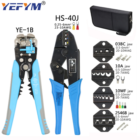 Pince à sertir HS-40J pince à dénuder kit d'outils multifonctions 4 mâchoires pour isolation tube non isolant pulg mc4 bornes outils ► Photo 1/6