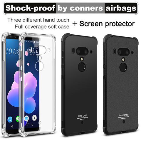 IMAK sFor HTC U12 Plus boîtier antichoc série Airbag souple silicone ptu coque arrière pour HTC U12 Plus cadeau protecteur d'écran ► Photo 1/6