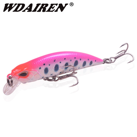 WDAIREN 1 pièces Mini Minnow leurres de pêche Wobblers durs manivelle appât pour la pêche 5.5 cm 4.5g attirail japon crochet appâts artificiels FA-489 ► Photo 1/6