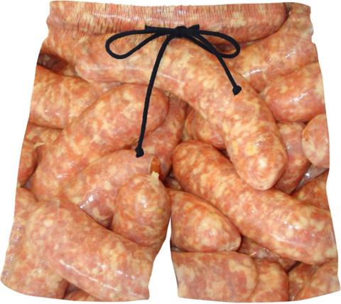 Saucisse fête nourriture pleine imprimé hommes Shorts unisexe Streetwear taille élastique Shorts été plage Harajuku Shorts décontracté és ont ceinture ► Photo 1/6