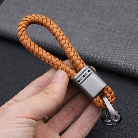 Nouveau nouveau porte-clés de voiture en cuir tissé à la main hommes femmes corde porte-clés taille porte-clés breloque Hey Holder cadeau bijoux K2098 ► Photo 1/6