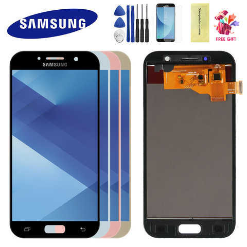 Pour Samsung Galaxy A5 2017 LCD A520 SM-A520F écran LCD écran tactile numériseur cadre d'assemblage pour A5 2017 A520 écran LCD ► Photo 1/6