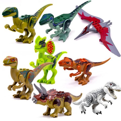 Blocs de construction dinosaures Jurassic, monde Animal parc, briques de construction, figurines de dinosaures, ville Dino, Robot, jouets pour enfants, cadeau de noël ► Photo 1/6