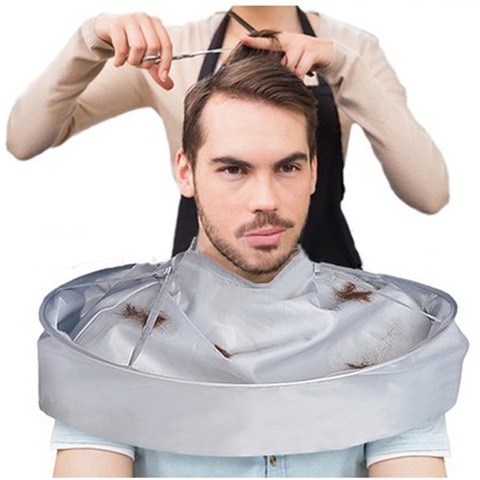 Couverture de protection, robe de coupe, Cape de coupe, enveloppe, tablier pour coupe de cheveux, protecteur de nettoyage ménager, à faire soi-même ► Photo 1/6