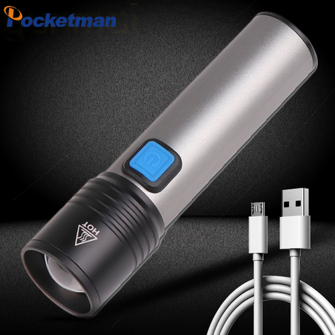 Lampe de poche Led lumière LED Rechargeable petite torche Scout facile à transporter 4 Modes batterie intégrée ► Photo 1/6