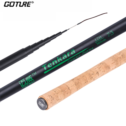 Goture Maxway Tenkara canne 3.6m 3.9m mouche canne à pêche fibre de carbone Ultra-léger dur 3:7 canne à pêche télescopique pour truite bar brochet ► Photo 1/6