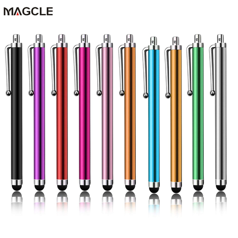 10 Pcs/lot stylo métal Capactive stylet écran tactile stylos pour tablette PC pour tous les écrans capacitifs stylet avec Clip stylo ► Photo 1/6