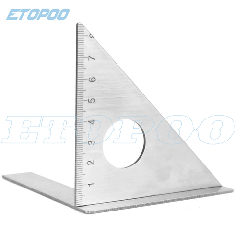 Règle de mesure triangulaire à 45 degrés, en acier inoxydable, vitesse de chevrons, carré 3D, triangle, carré T et triple Angle, outil de traçage ► Photo 1/6