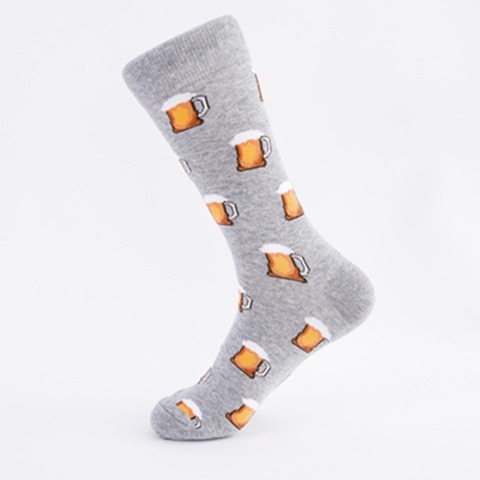 Nouveau pour 2022 grande taille dessin animé hommes chaussettes coton avec bière Burger heureux chaussettes pour hommes Meias 51401 ► Photo 1/6