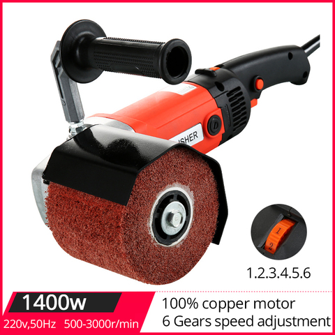 Machine de polissage de brunissage 1400w 3000 tr/min Machine de tréfilage de ponceuse de polisseuse industrielle pour le polissage de carreaux de céramique en bois en métal ► Photo 1/6