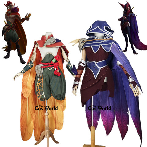 LOL Xayah le rebelle Rakan le charmeur uniforme cape tenue jeux Cosplay Costumes ► Photo 1/6