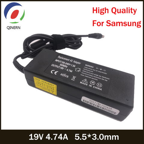 Chargeur d'ordinateur portable 19V, 4,74 a, 90W, 5.5x3.0mm, adaptateur d'alimentation pour Samsung R428, R410, G15, GT6000, M30, P10, UltraR60 +, R65, R520, R528, R540 ► Photo 1/5