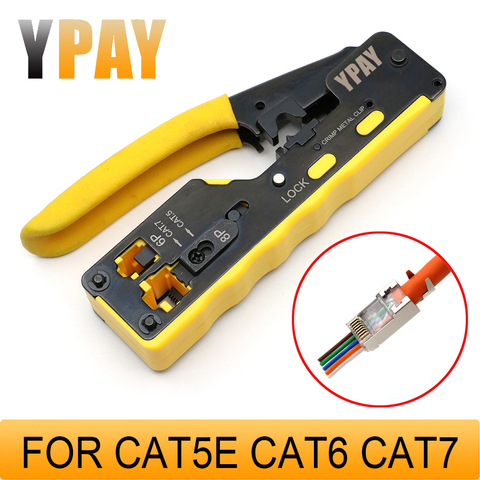 YPAY – pince à sertir tout-en-un EZ rj45 cat5 cat6 cat7, outils de réseau, pince à presser, dénudeur de câble ethernet, rg45 lan ► Photo 1/6