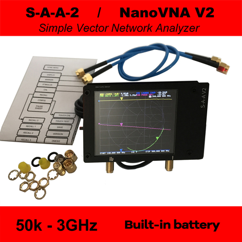 Analyseur de réseau vectoriel 3G S-A-A-2 analyseur d'antenne NanoVNA V2 ondes courtes HF VHF UHF avec analyseur d'antenne de boîtier ► Photo 1/6