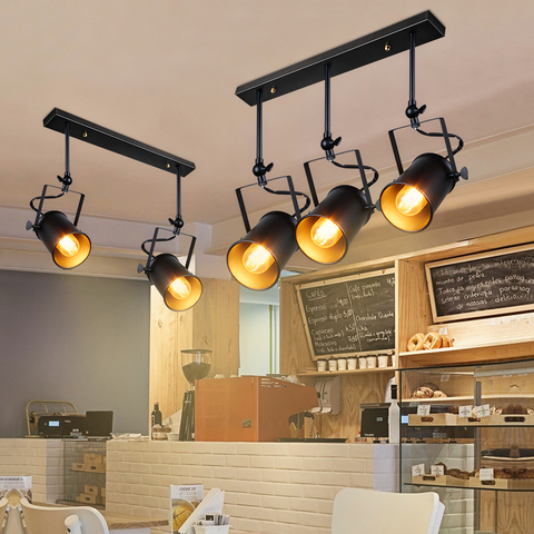 Industrielle Pendentif Lumière Cru Loft pendentif lumière Spots Américain pendentif Lampe lampe à led Restaurant café décoration pour bar ► Photo 1/6