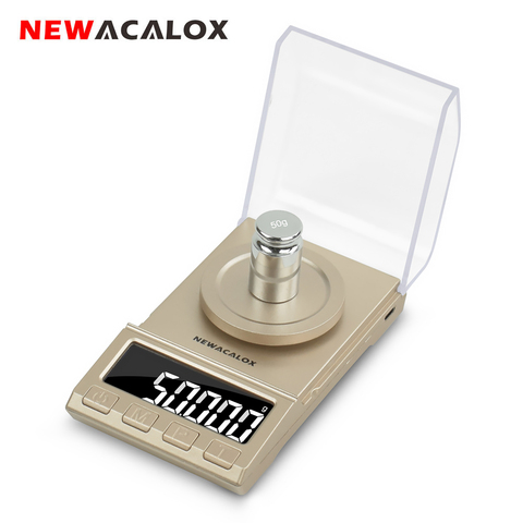 NEWACALOX 0.001g précision numérique bijoux Balance 50g/100g/200g USB alimenté électronique Balance LCD Mini laboratoire Balance 0.001g ► Photo 1/6