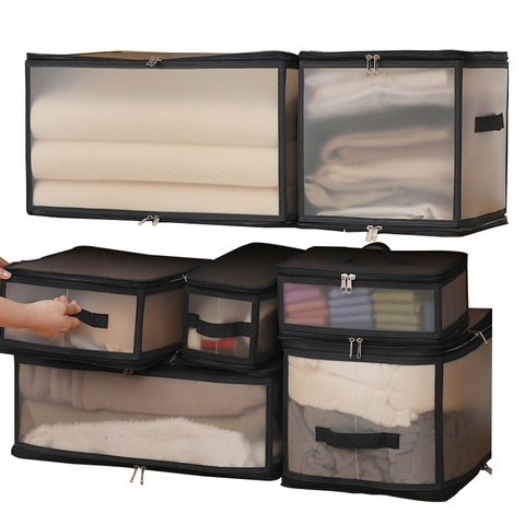 Organisateur de boîte de rangement pliable, organisateur de gain d'espace pour la garde-robe de chambre à coucher, boîte de rangement de sous-vêtements, appareils ménagers ► Photo 1/6