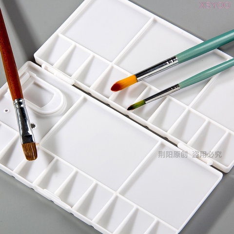 YLOO – Palette de peintures à l'aquarelle vide en plastique, 25 grilles, boîte à couvercle rabattable pour Gouache artistique, fournitures d'art ► Photo 1/5