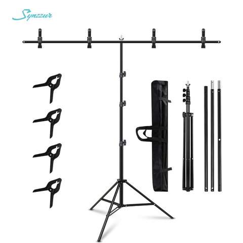 1.5/2/2.6M * 2M Support de toile de fond en forme de T avec 4 Clips Kit de Support de fond de Photo pour la photographie de Studio de Photo de Portrait d'anniversaire ► Photo 1/6