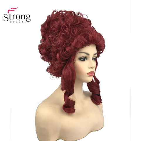 Strong beauty-perruque pour Cosplay, princesse Marie-Antoinette, cheveux mi-bouclés rouges ► Photo 1/5