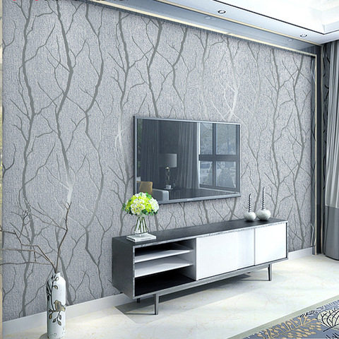 Papier peint en velours gris épais 3D, décoration d'interieur d'interieur ► Photo 1/2