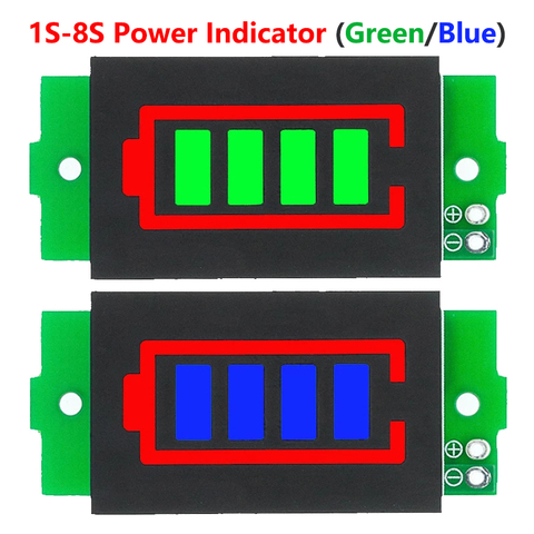 1S-4S-8S simple 3.7V Lithium batterie indicateur de capacité Module 4.2V affichage bleu véhicule électrique batterie testeur Li-ion ► Photo 1/6