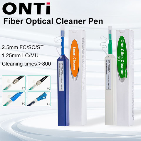 Le stylo de nettoyage de fibers optiques ONTi 2 pièces nettoie 2.5mm SC FC ST et 1.25mm LC MU connecteur plus de 800 fois ► Photo 1/6