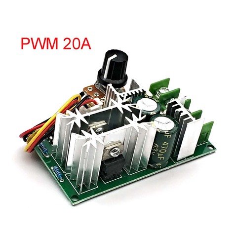 Régulateur de vitesse de moteur PWM 12V 24V, interrupteur de contrôleur de vitesse, régulateur de courant 20a, Module d'entraînement haute puissance, DC10-60V ► Photo 1/5