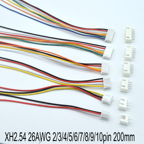 10 ensembles JST XH2.54 2.54mm fil câble connecteur pas mâle femelle prise 200MM fil 1007-26AWG 2/3/4/5/6/7/8/9/10 broche ► Photo 1/6