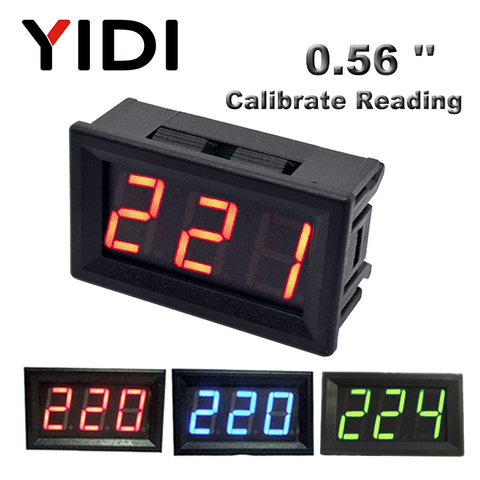 Voltmètre numérique, testeur de tension, testeur, 0.56 pouces, 30-500V 0-600V AC 3.5-30V cc 0-100V, rouge vert, affichage LED bleu ► Photo 1/6