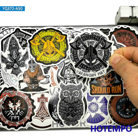 Autocollants de Style pirate Viking, 50 pièces, jouet pour téléphone portable, ordinateur portable, valise, Skateboard, symbole Totem mystérieux Rune ► Photo 1/6