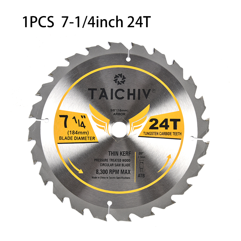 1pc 184mm lame de scie circulaire 7-1/4 pouces 24T encadrement carbure mince Kerf disque Cutter bois disque de coupe outil de travail du bois ► Photo 1/1