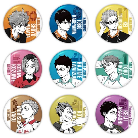 Anime Haikyuu!! Badge épinglette émail volley-ball garçon Tsukishima luciole soleil Xiang Cosplay bouton broche sacs sac à dos Badge cadeaux ► Photo 1/6