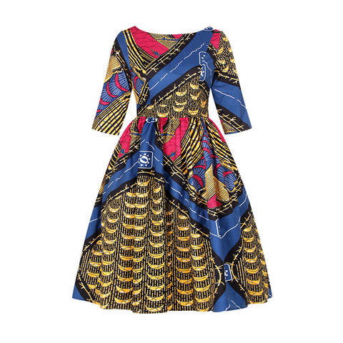 Robe africaine Dashiki à imprimé Ankara pour femmes, tenue de soirée Vintage élégante, vêtements africains et américains ► Photo 1/5