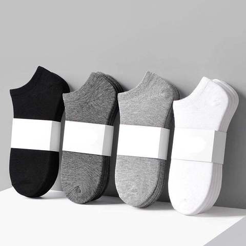 10 paires femmes chaussettes respirant sport chaussettes couleur unie bateau chaussettes confortable coton cheville chaussettes blanc noir goutte expédition ► Photo 1/6